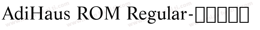 AdiHaus ROM Regular字体转换